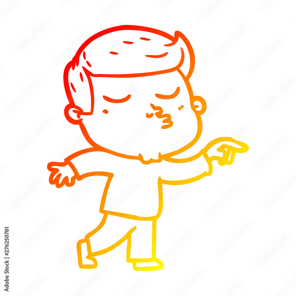 warm gradient line drawing cartoon model guy pouting warm gradient line drawing cartoon model guy pouting