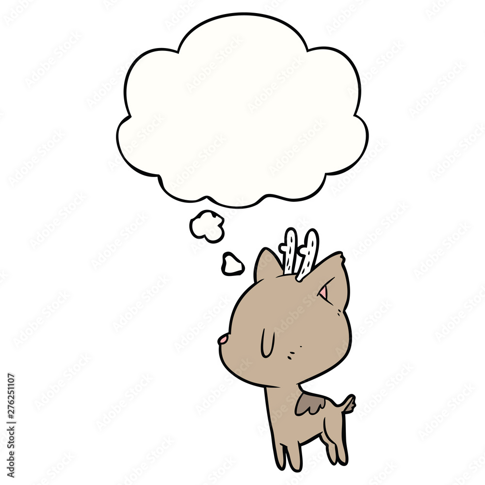 cartoon deer and thought bubble cartoon deer and thought bubble