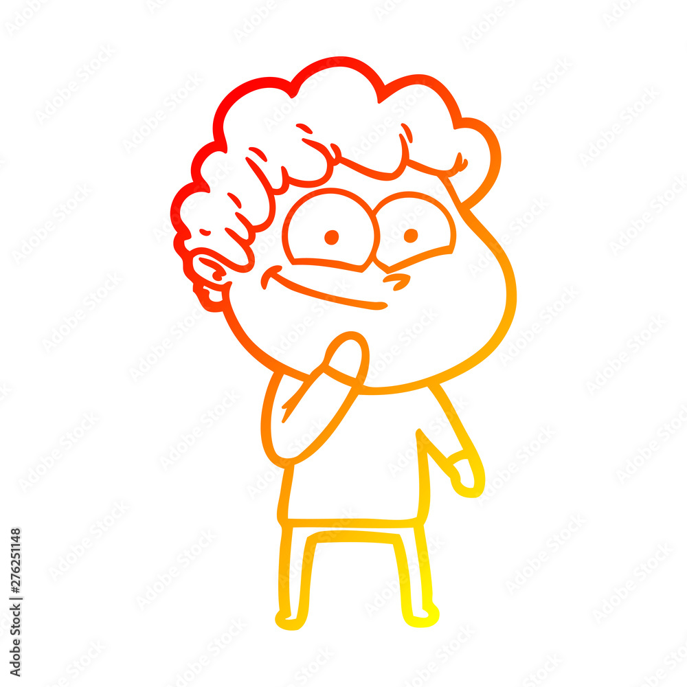 warm gradient line drawing cartoon happy man warm gradient line drawing cartoon happy man