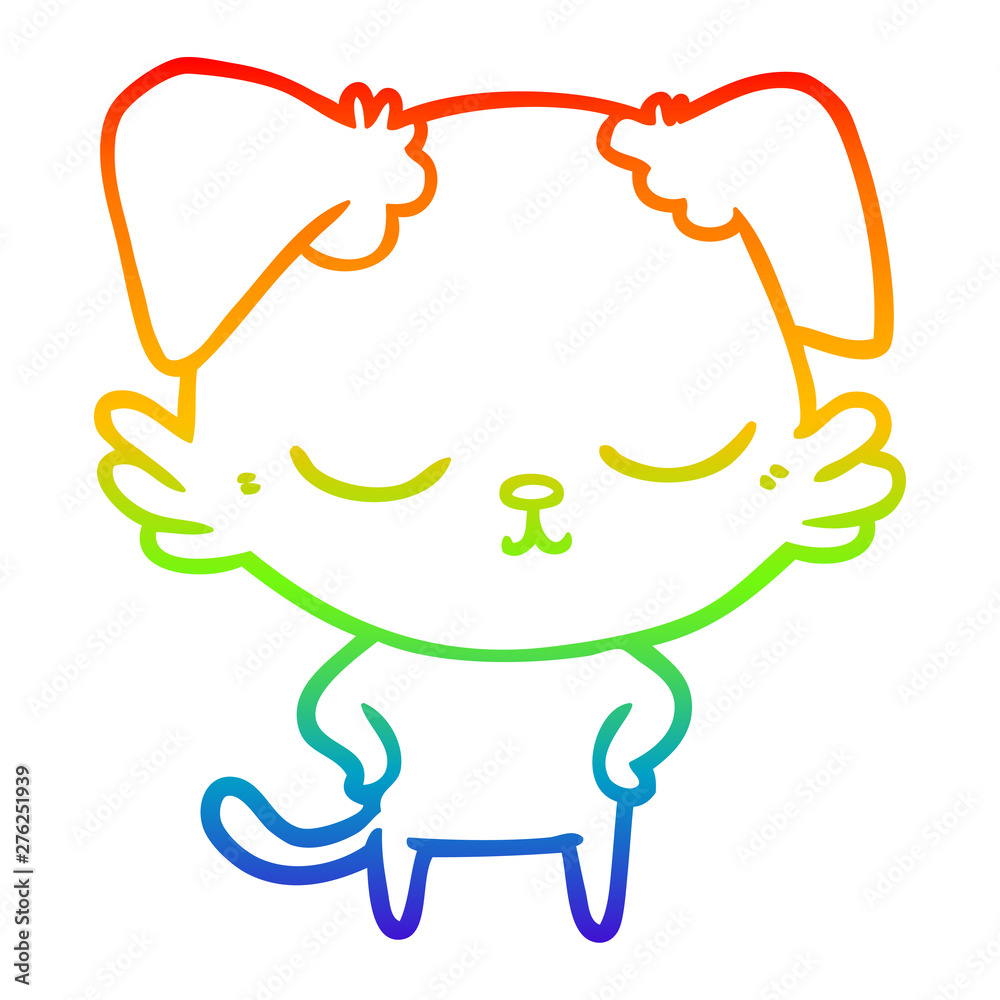 rainbow gradient line drawing cute cartoon dog rainbow gradient line drawing cute cartoon dog