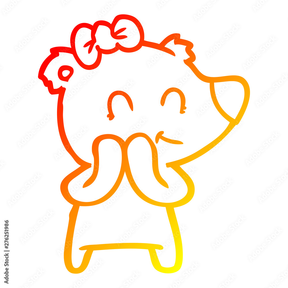 warm gradient line drawing shy female polar bear cartoon warm gradient line drawing shy female polar bear cartoon