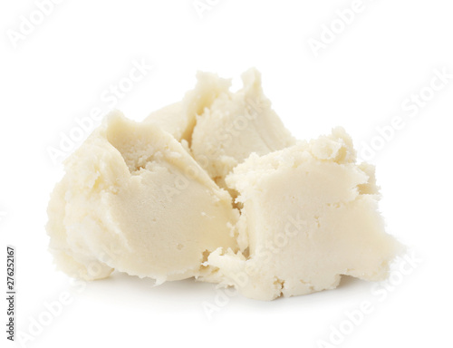 Shea butter on white background
