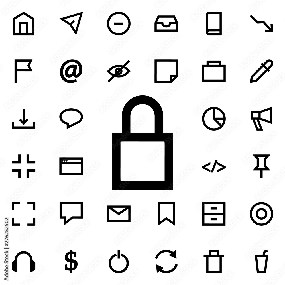 closed lock icon. Universal set of web for website design and development, app development