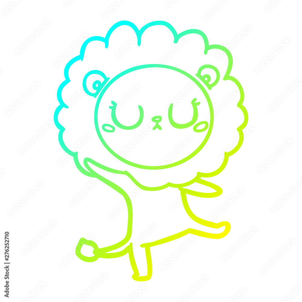 cold gradient line drawing cartoon lion dancing cold gradient line drawing cartoon lion dancing