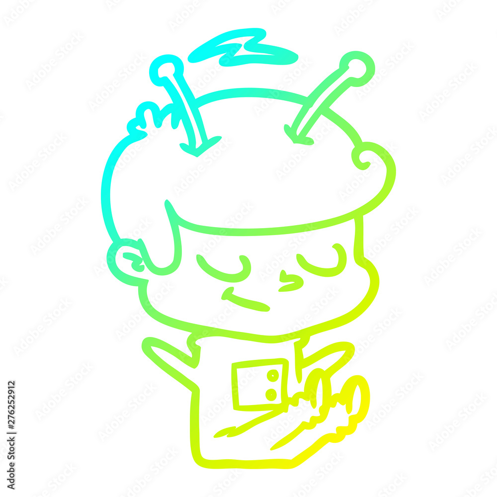 cold gradient line drawing friendly cartoon spaceman cold gradient line drawing friendly cartoon spaceman