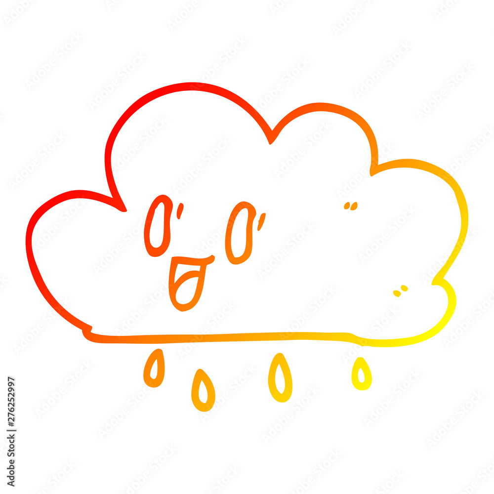 warm gradient line drawing cartoon happy grey cloud warm gradient line drawing cartoon happy grey cloud