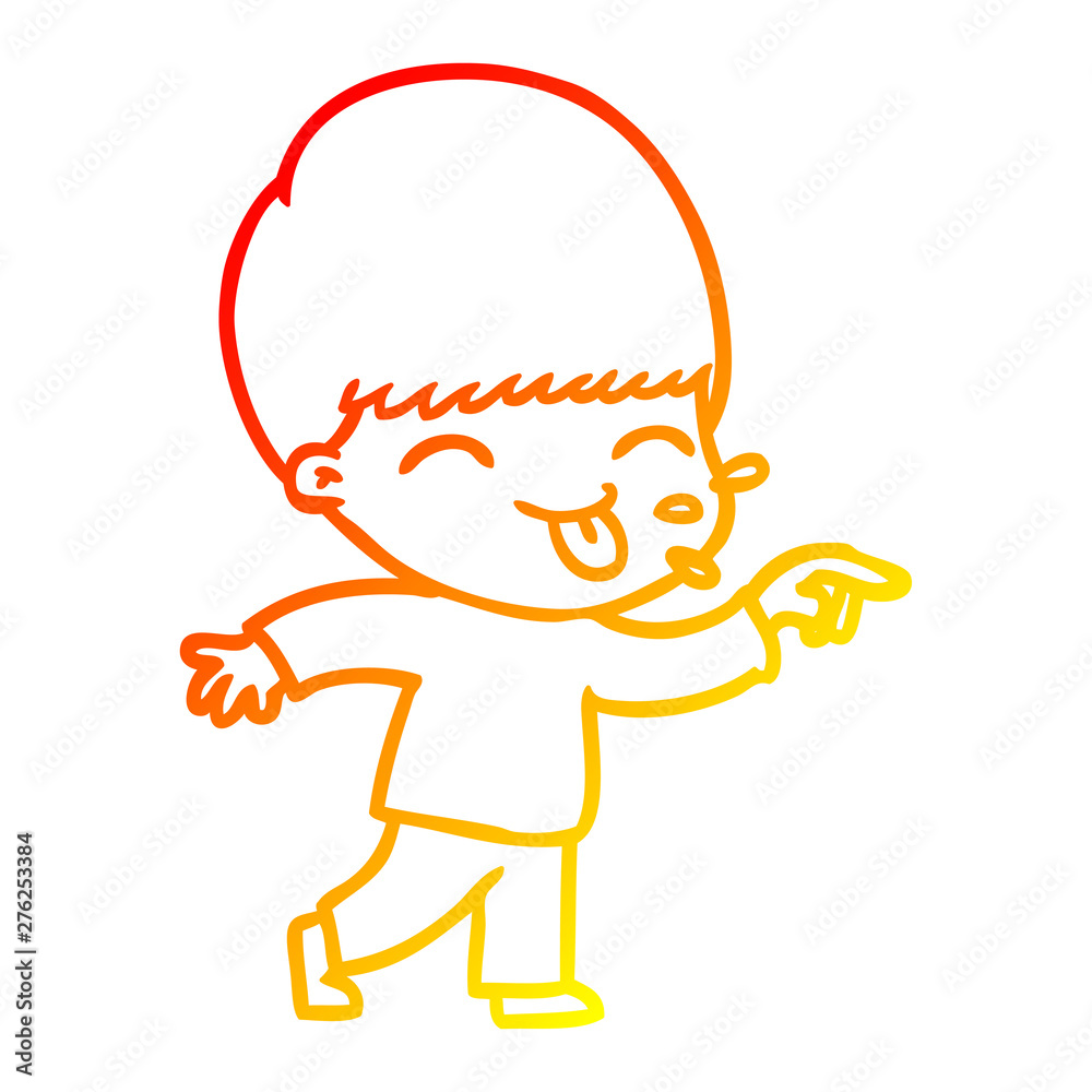 warm gradient line drawing happy cartoon boy warm gradient line drawing happy cartoon boy