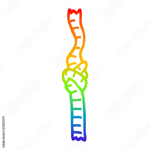 rainbow gradient line drawing cartoon knotted rope