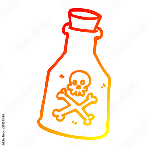 warm gradient line drawing cartoon poison bottle
