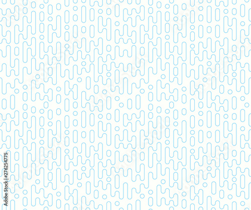 Vector stroke repeatable concept of halftone lines, round shapes empty. Seamless abstract stripes not filled, monochrome overlay style, pattern. Isolated background.
