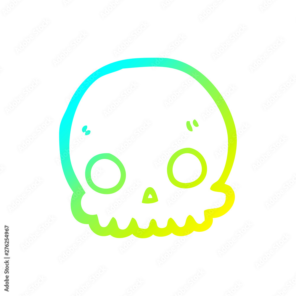 cold gradient line drawing cartoon skull cold gradient line drawing cartoon skull
