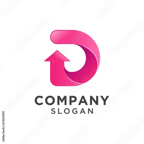 Free Download letter d with arrow icon logo design. business finance logo vector illustration - GFXLoad