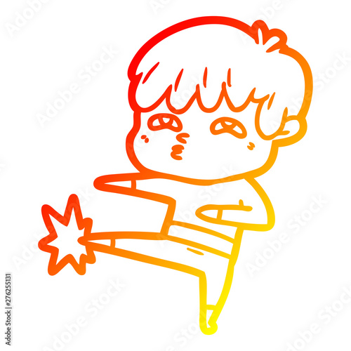 warm gradient line drawing cartoon curious man
