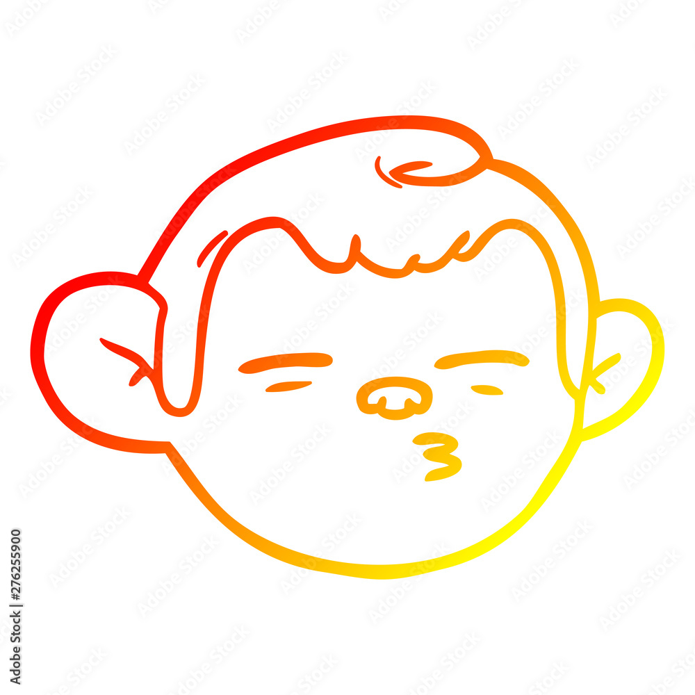 Obraz premium warm gradient line drawing cartoon monkey face