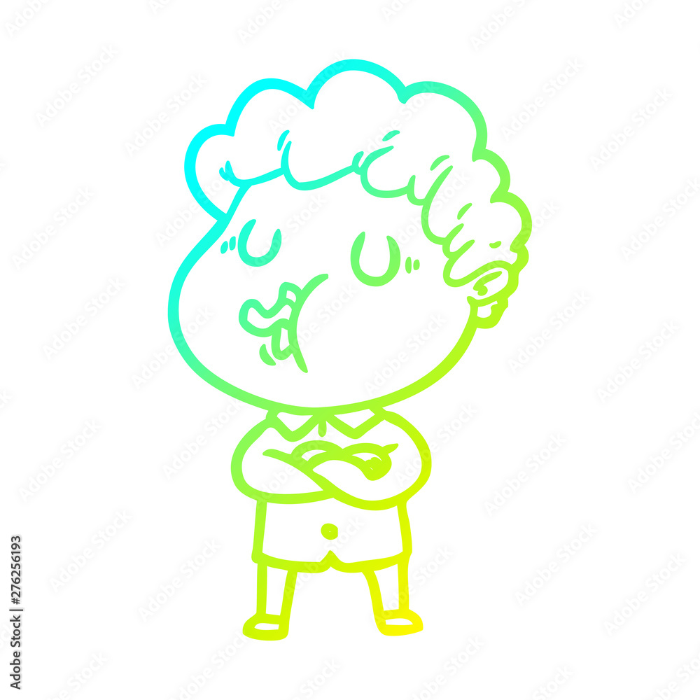 cold gradient line drawing cartoon man singing cold gradient line drawing cartoon man singing