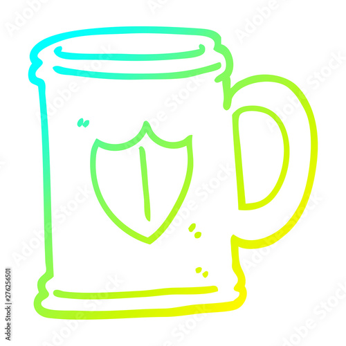 cold gradient line drawing cartoon tankard