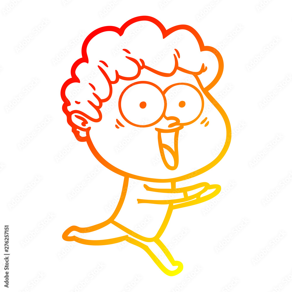 warm gradient line drawing excited man cartoon warm gradient line drawing excited man cartoon