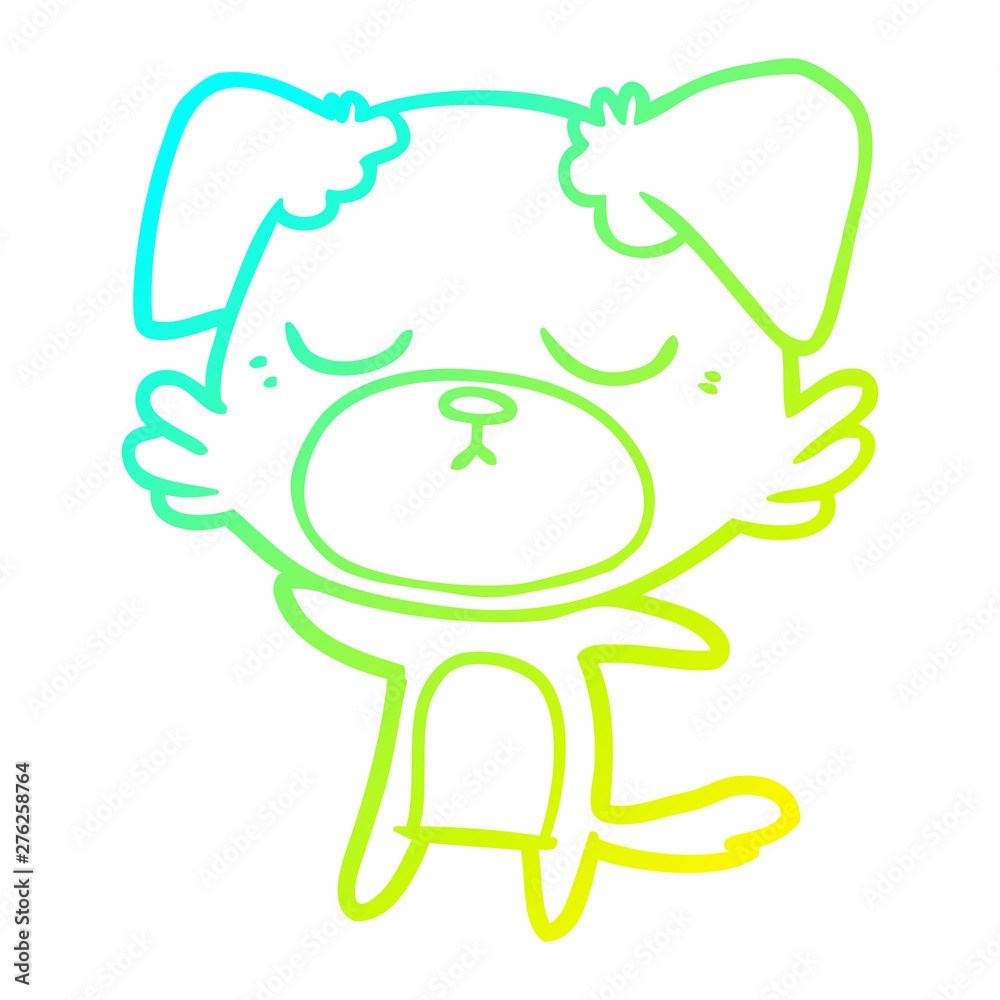 cold gradient line drawing cute cartoon dog cold gradient line drawing cute cartoon dog