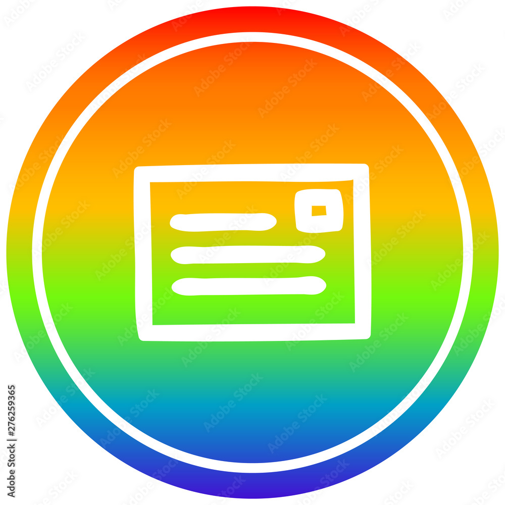 envelope letter circular in rainbow spectrum envelope letter circular in rainbow spectrum