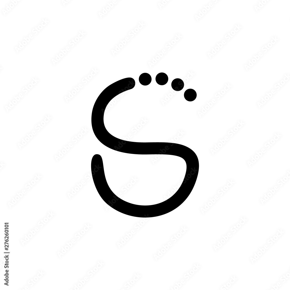 Obraz premium letter s motion dots line simple logo vector
