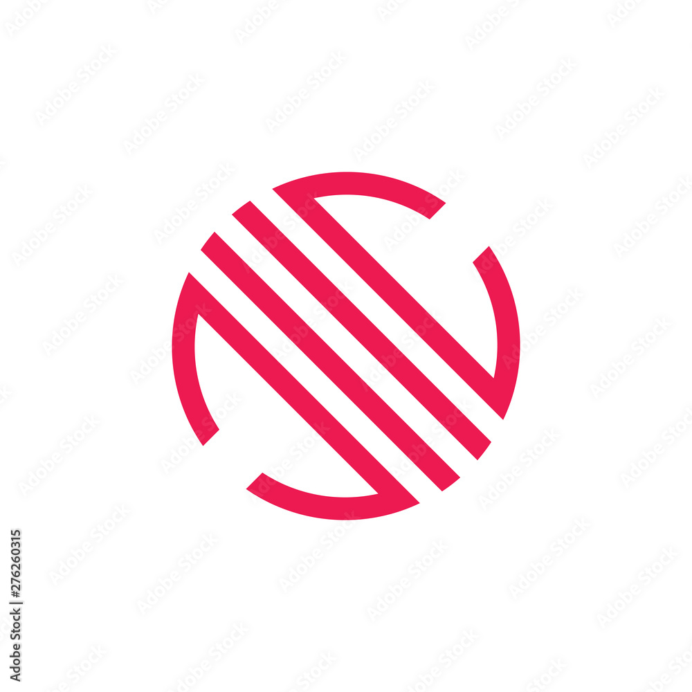 circle stripes geometric line circle logo vector