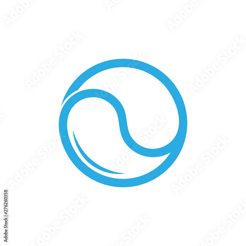 abstract water blue line geometric symbol vector