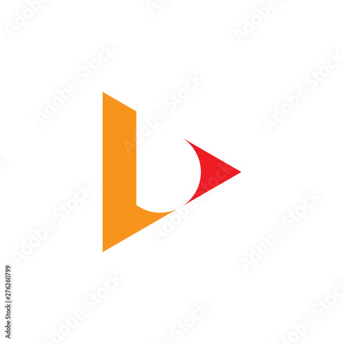Free Download letter b negative space triangle logo vector - GFXLoad