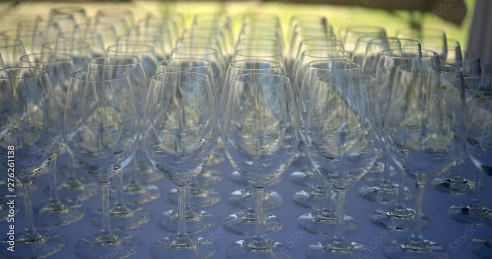 Empty glasses in a restaurant Empty glasses in a restaurant