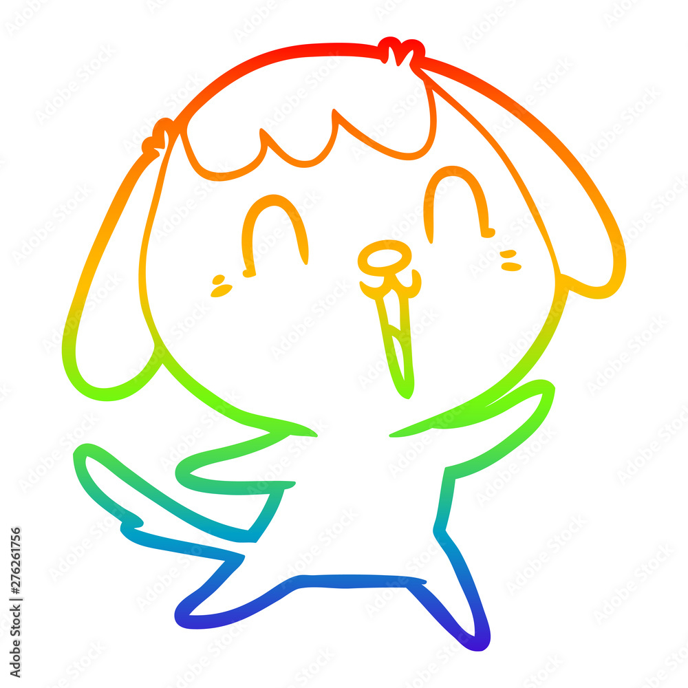 rainbow gradient line drawing cute cartoon dog rainbow gradient line drawing cute cartoon dog