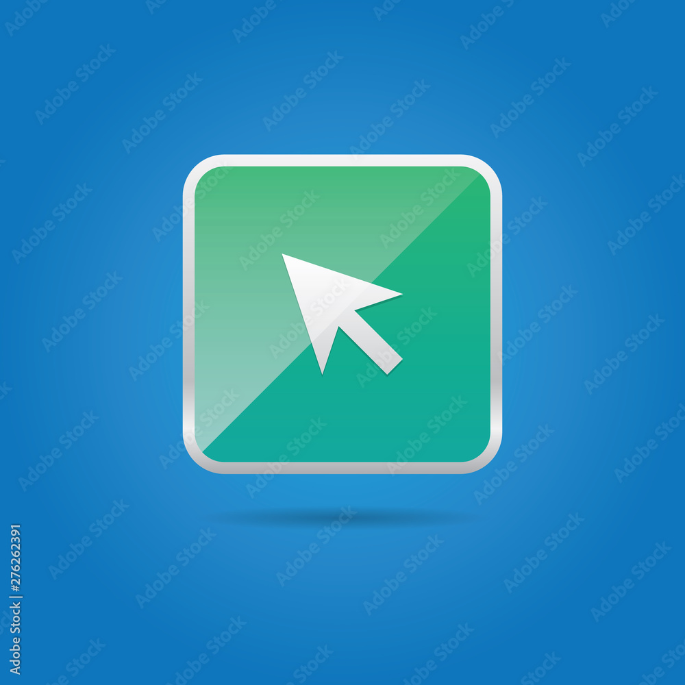 Simple Vector Green Arrow Cursor Icon Simple Vector Green Arrow Cursor Icon