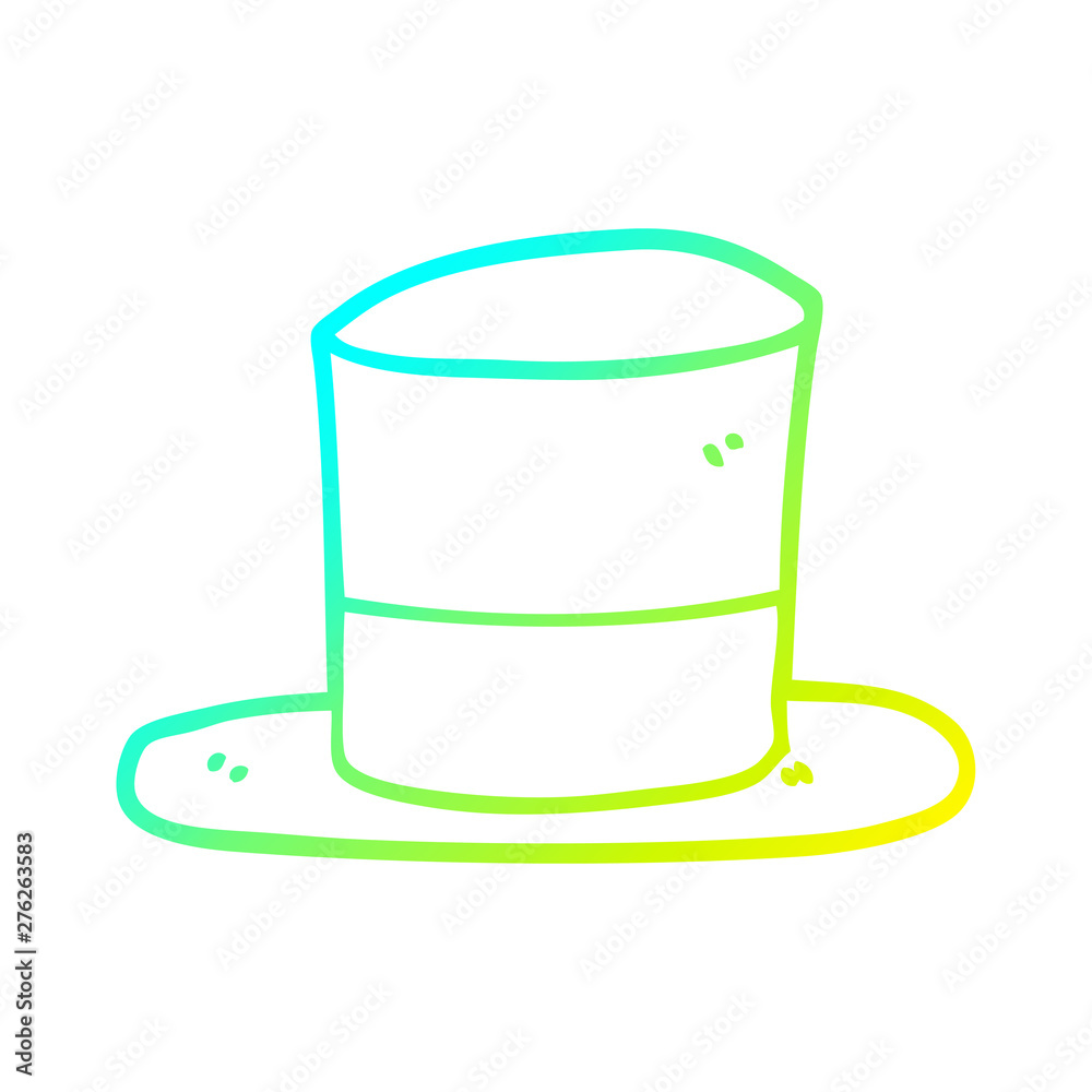cold gradient line drawing cartoon top hat cold gradient line drawing cartoon top hat