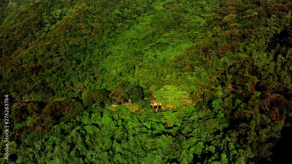Aerial View of Mountain Road On Side of Hong Kong Tallest Peak Tai Mo Shan Mountain Aerial View of Mountain Road On Side of Hong Kong Tallest Peak Tai Mo Shan Mountain