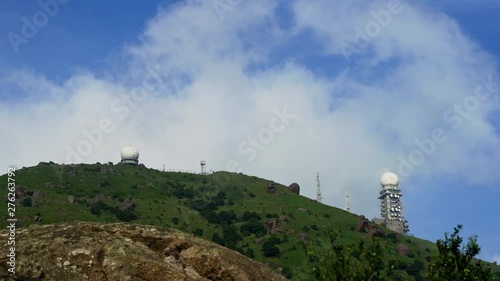 Clouds Floating Over Hong Kong Highest Peak Tai Mo Shan Weather Radar Station During Day photo