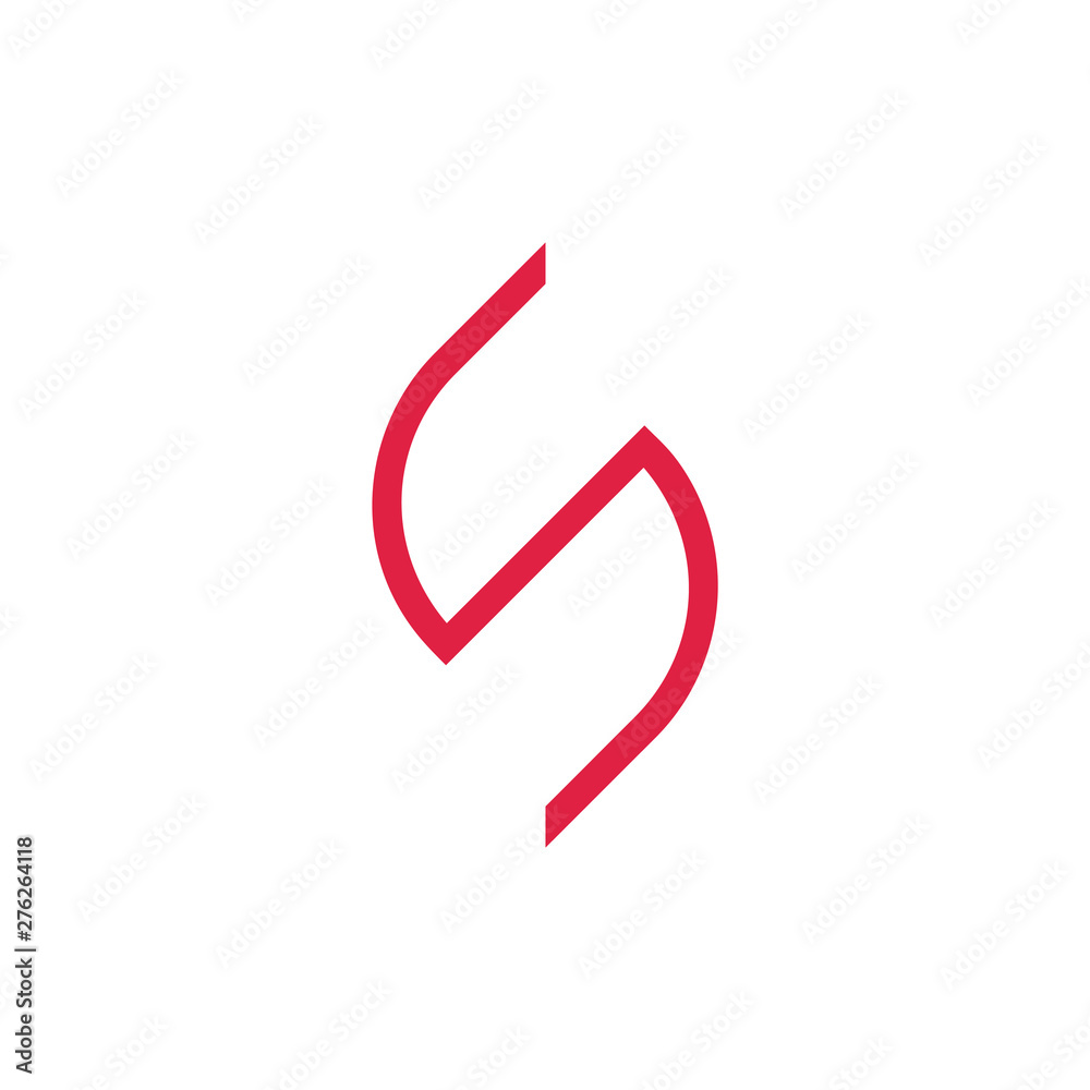 Fototapeta premium letter s simple geometric thin line logo vector