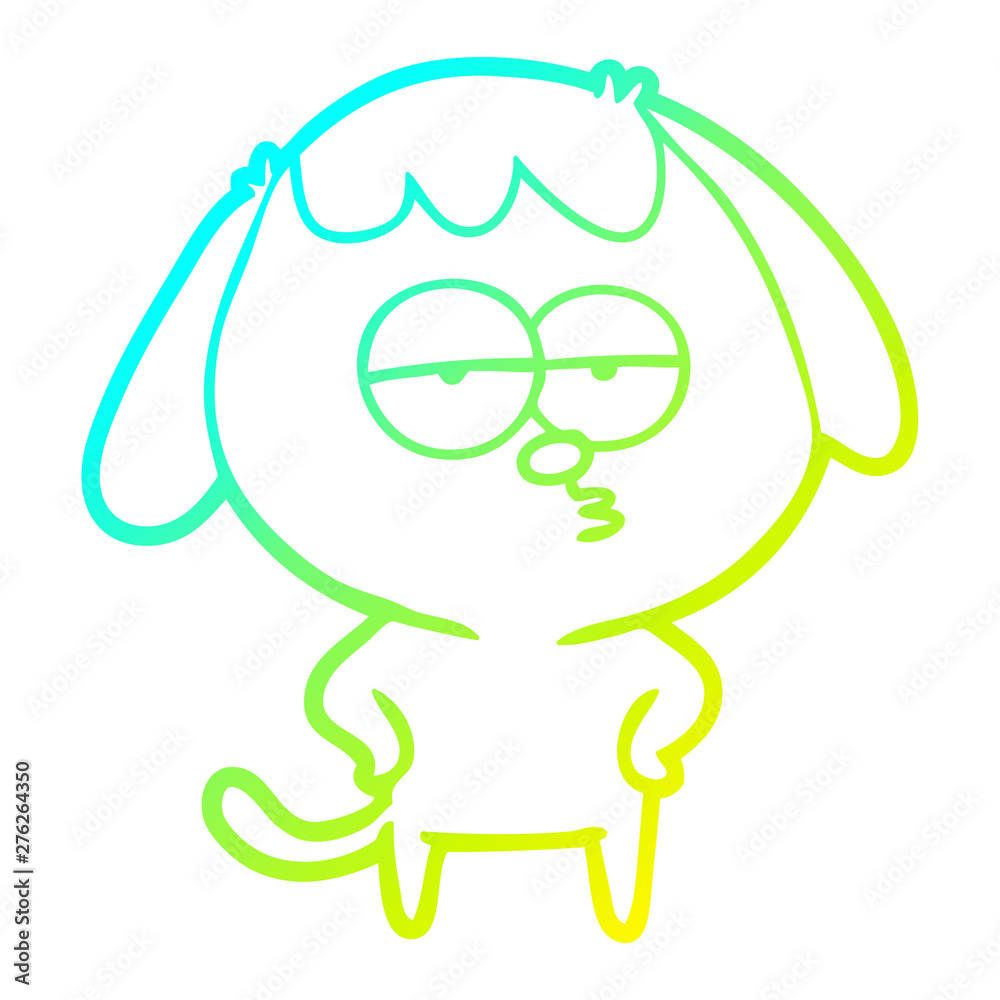 cold gradient line drawing cartoon bored dog cold gradient line drawing cartoon bored dog