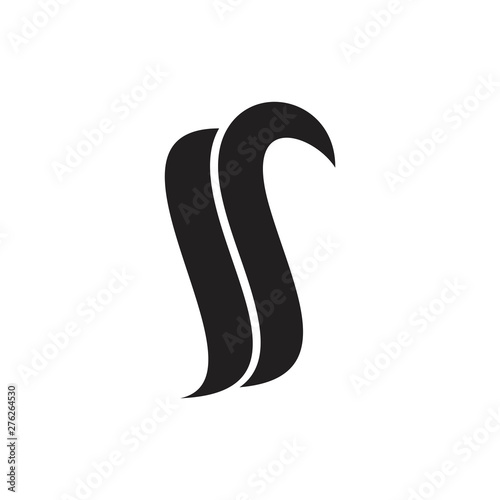 letter is abstract geometric curves logo vector