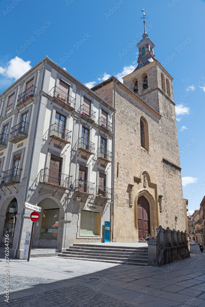 SEGOVIA, SPAIN, APRIL - 15, 2016:  The Romanesque church Iglesia de San Miguel.