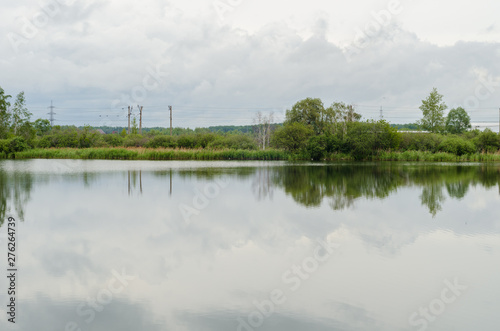 view of the lake in cloudy weather
