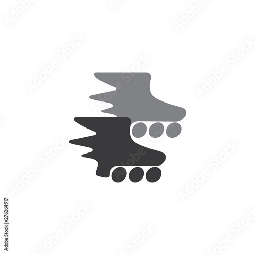 fast motion inline skate symbol logo vector