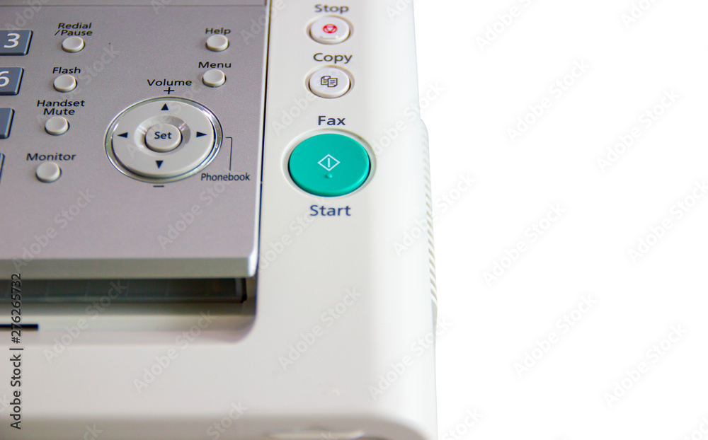 The fax machine for Sending documents in the office The fax machine for Sending documents in the office