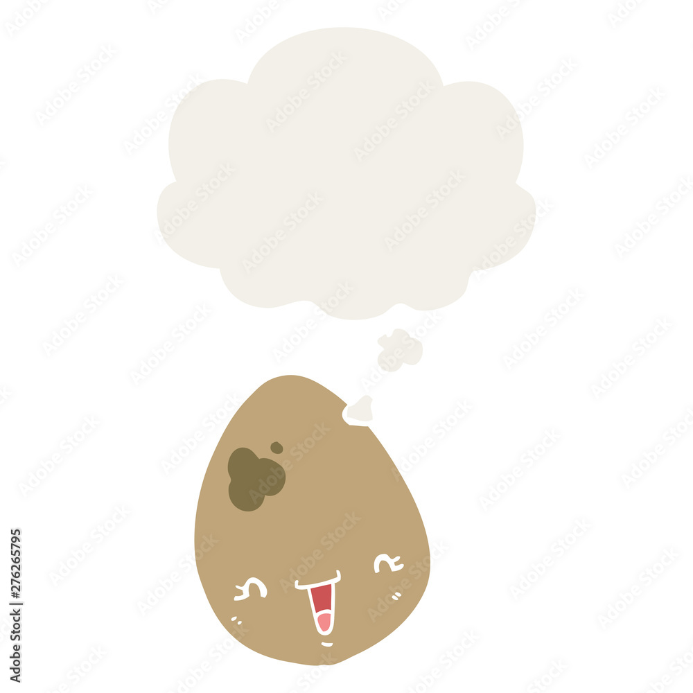 cartoon egg and thought bubble in retro style cartoon egg and thought bubble in retro style