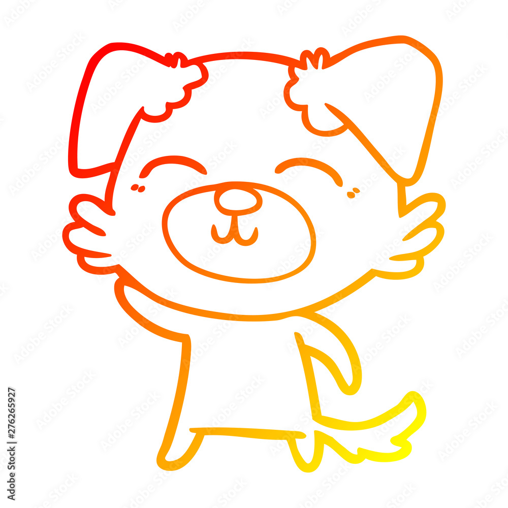 warm gradient line drawing cartoon dog warm gradient line drawing cartoon dog