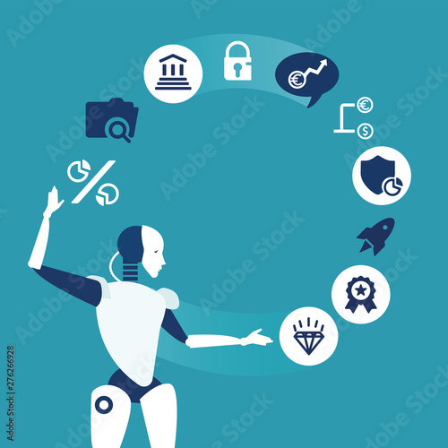 business concept with icons on white background