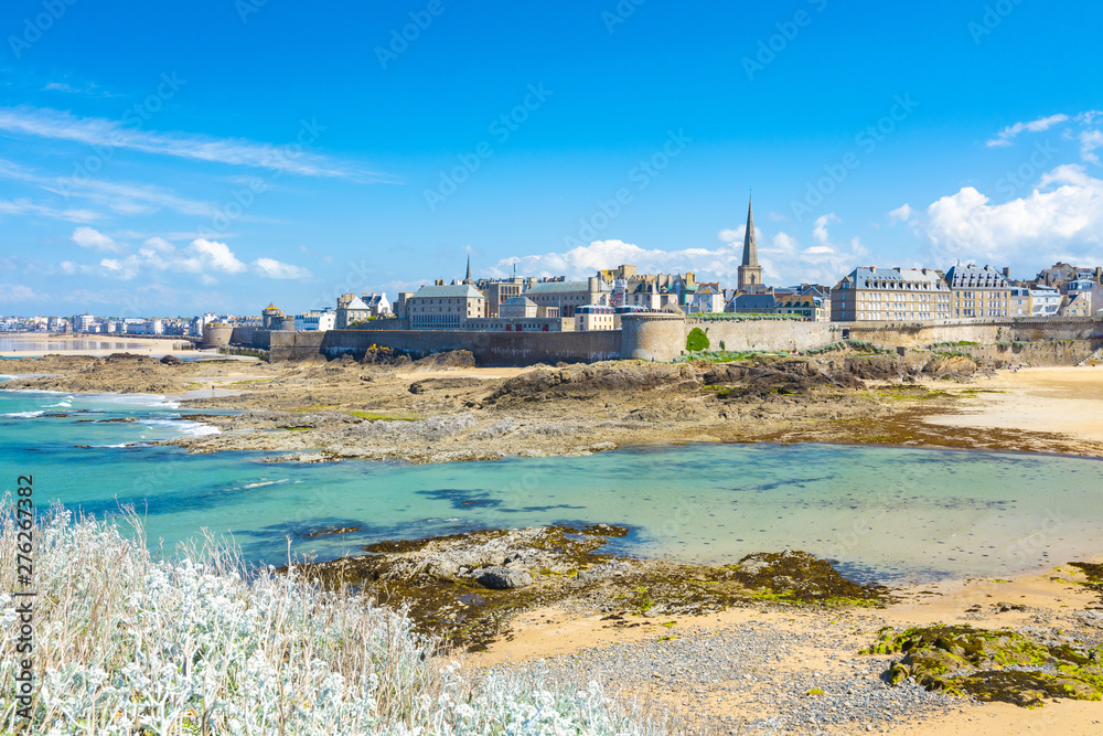 Beautiful view of the city of Privateers - Saint Malo in Brittany, France