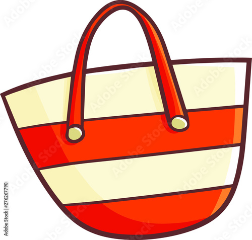 Funny and cute simple red stripes woman bag photo