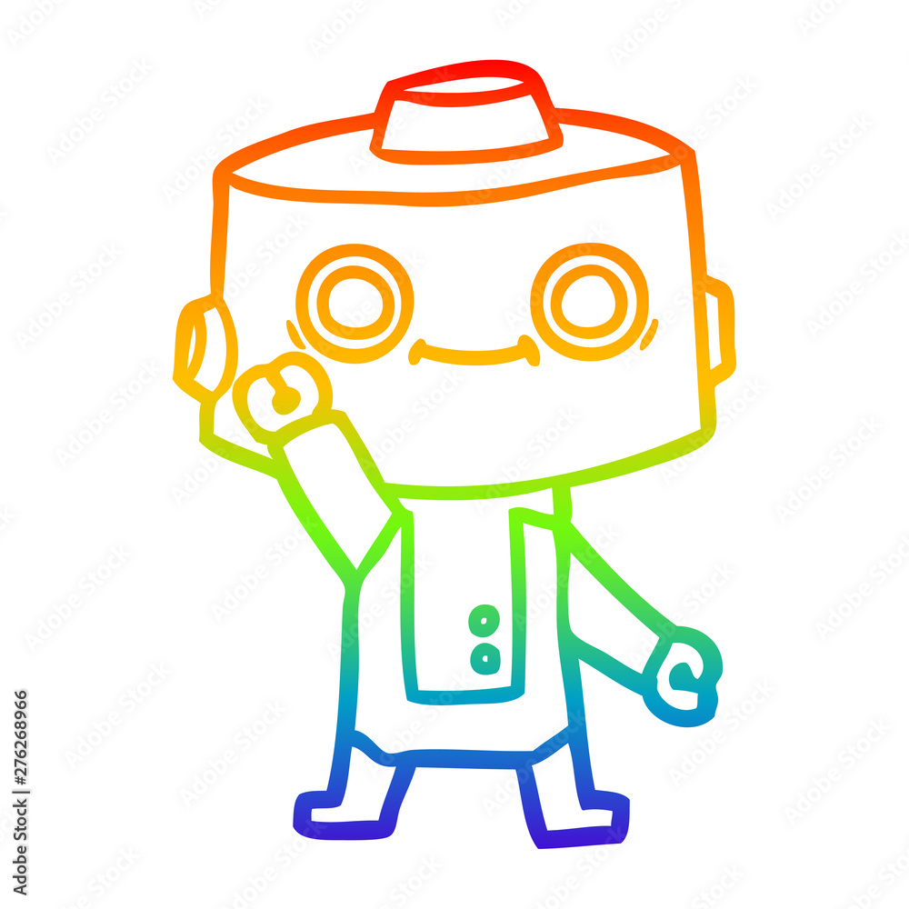 rainbow gradient line drawing cartoon robot rainbow gradient line drawing cartoon robot