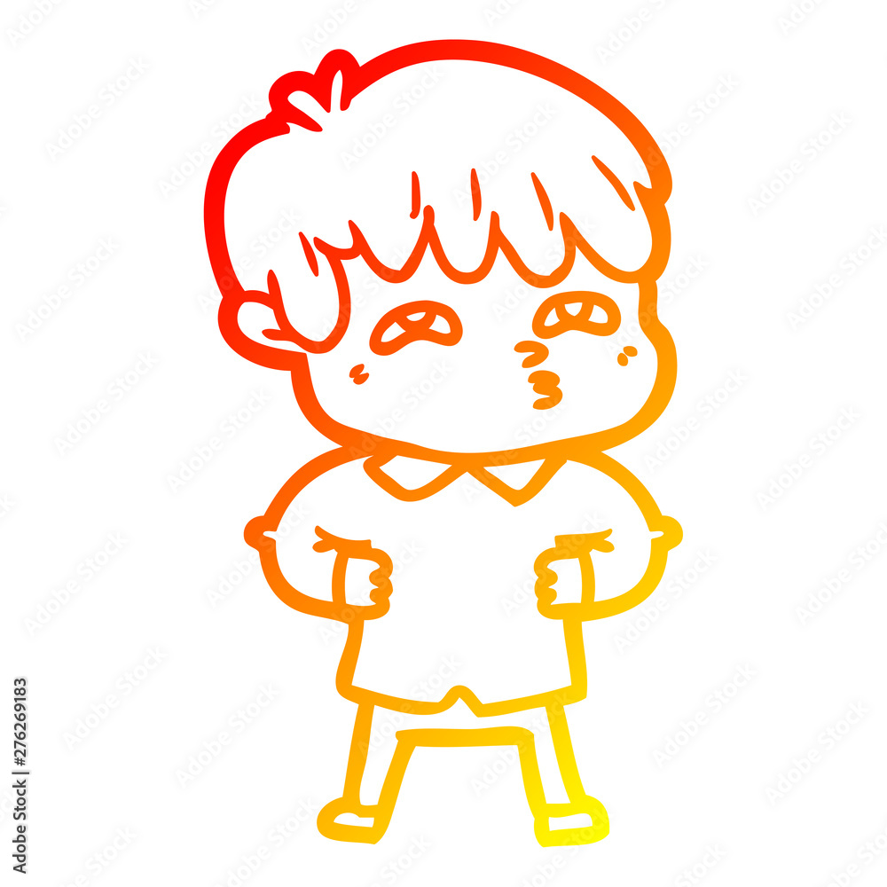 warm gradient line drawing cartoon curious man warm gradient line drawing cartoon curious man