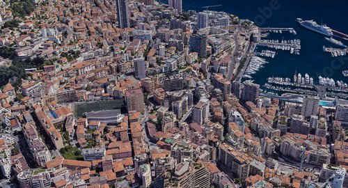 The most expensive city of Monaco Monte Carlo at noon from a height of 3 d photo