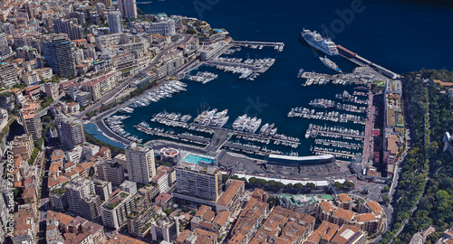 The most expensive city of Monaco Monte Carlo at noon from a height of 3 d