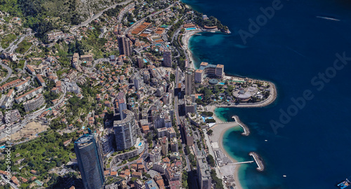 The most expensive city of Monaco Monte Carlo at noon from a height of 3 d